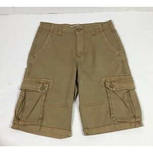 True Craft‎ Junior Cargo Shorts Size 14 Khaki Tan Hiking Waist 26 Inseam 9
